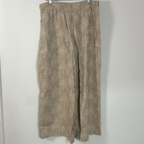 Anthropologie The Somerset Jacquard Pull-On Wide Leg Pants XL Tall NWT Neutral - Picture 7 of 13